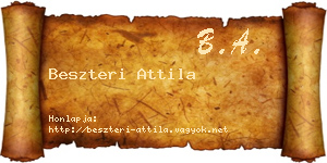 Beszteri Attila névjegykártya