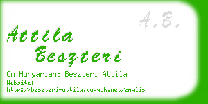 attila beszteri business card